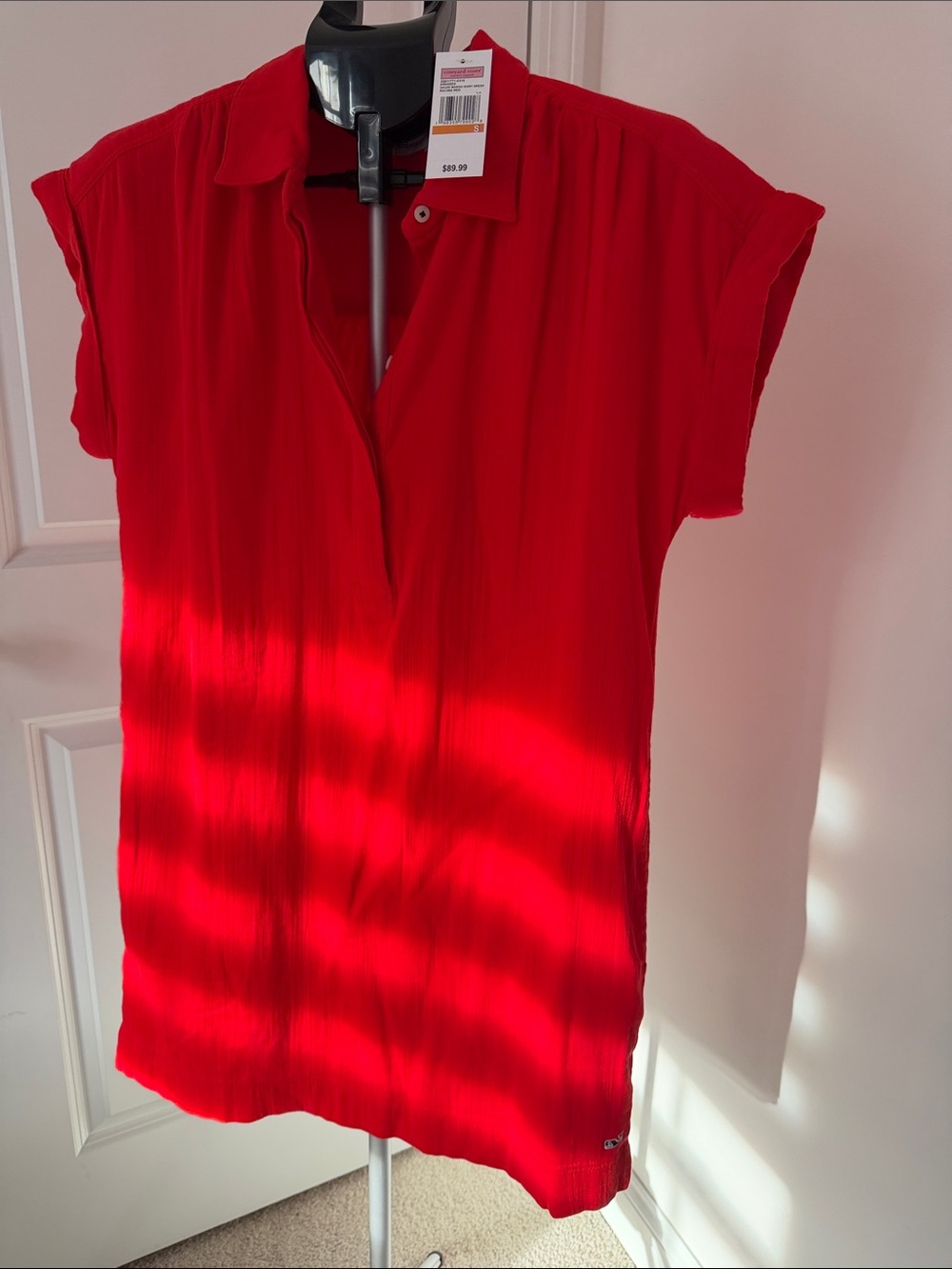 Vineyard Vines Red Short-Sleeve V-Neck Tunic